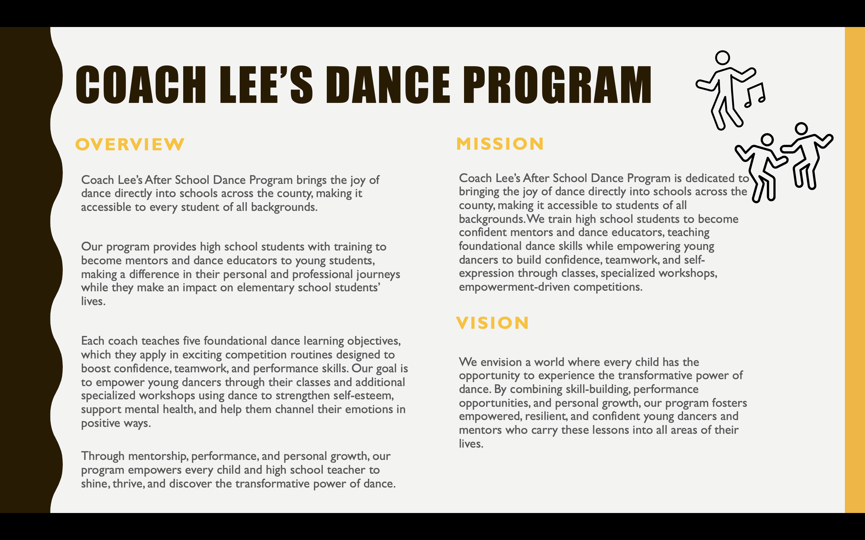 Coach Lee Mission/Vision Statement